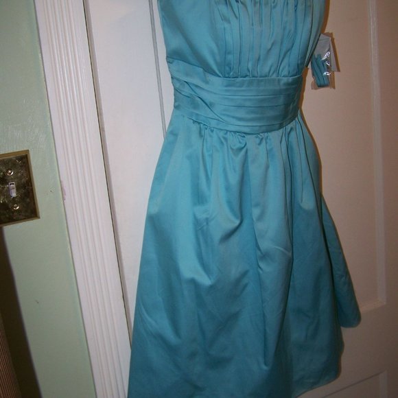 David's Bridal Dress Wedding Party Cocktail 6 NWT Blue - Picture 3 of 15